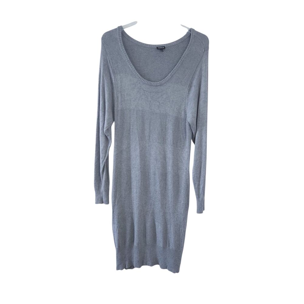 Torrid Gray Knit Sweater Dress Size 4 Long Sleeve Neutral Winter Dress Plus Size
